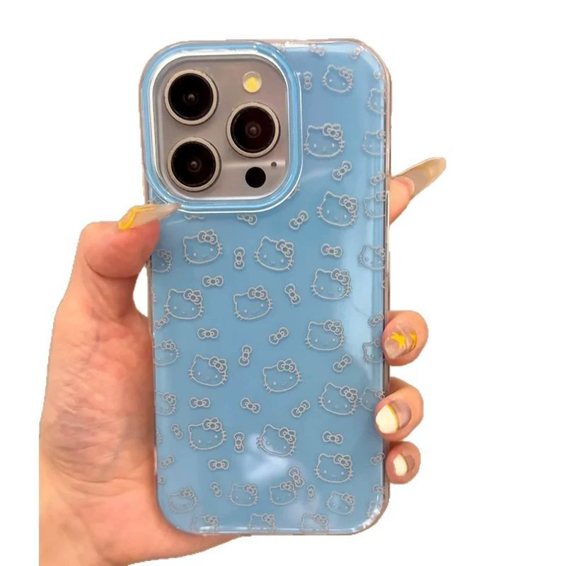 Чехол для телефона Hello Kitty для iPhone 11–17 Pro Max, дизайн с крупной дыркой IMD, мягкий TPU