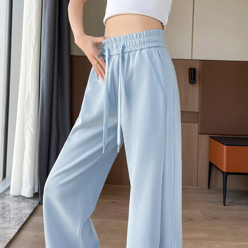 2025 Summer New Lulu Yoga Sports Pants Sweatpants High Waist Straight Thin Casual Micro-Lappers for Women