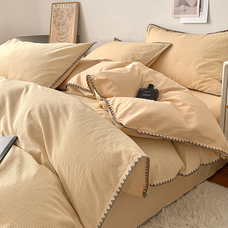 Cama de algodón de algodón de cuatro piezas de algodón puro 2025 nuevo colcha de cama dormitorio colcha de tres piezas de ropa de cama