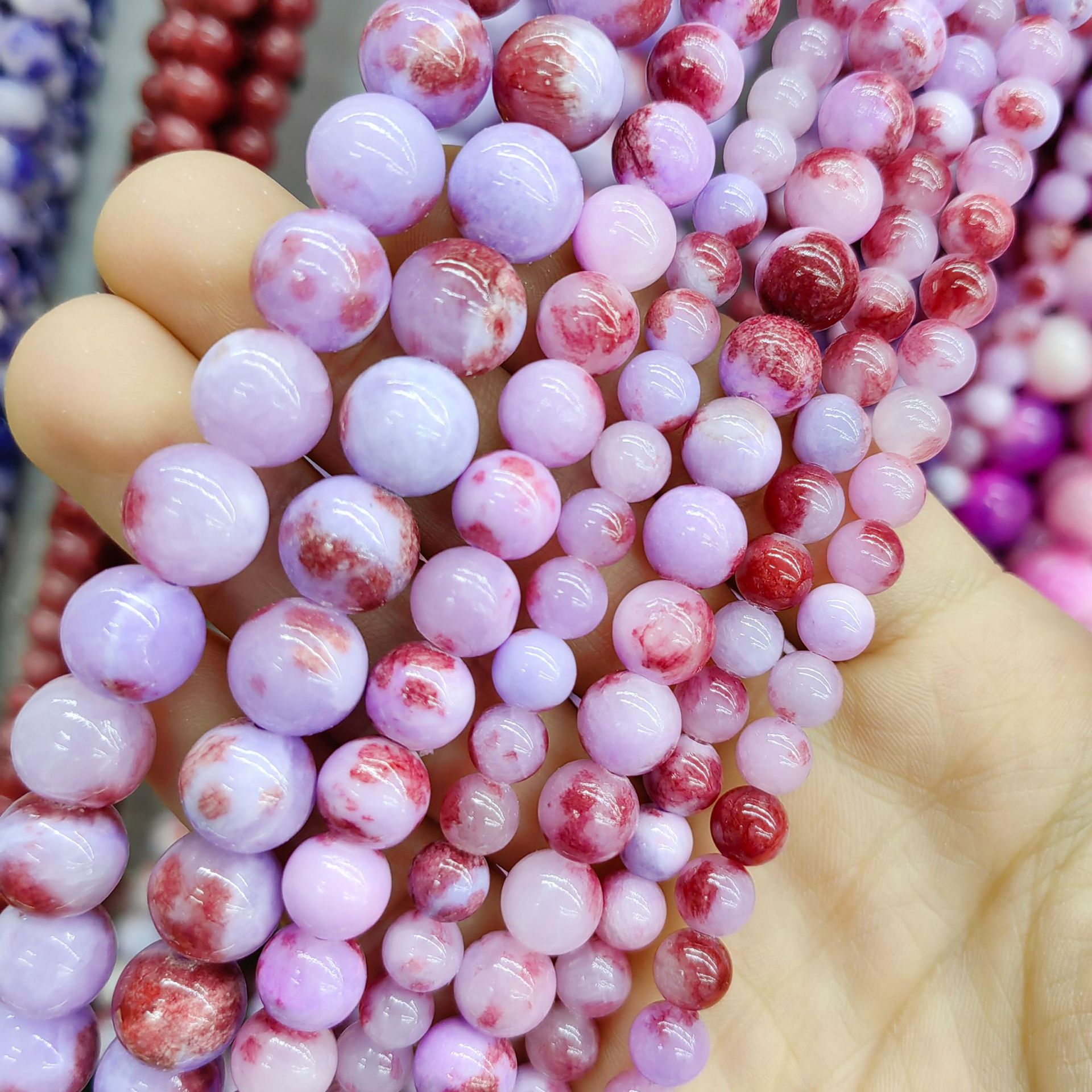 Jade persa natural optimizado multicolor color Calcedonia cuentas redondas cuentas sueltas semiacabados accesorios de joyería de DIY al por mayor image 19