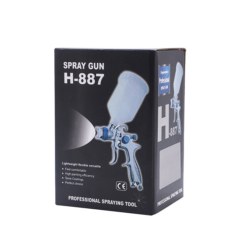 工厂手动喷漆枪重力式H-887高雾化汽车面底漆喷枪由高到低手车室