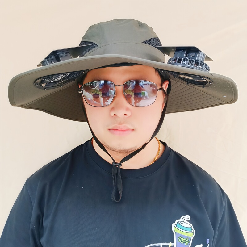 ソーラーファンキャップ釣り帽メンズアウトドア登山帽紫外線防止サンシェード漁師帽扇風機付き帽子|undefined