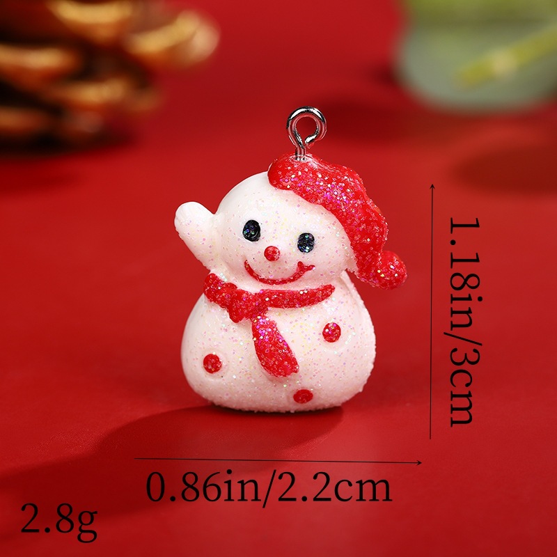 Colgante de resina navideña Muñeco de nieve de resina navideña colgante DIY accesorios de joyería Amazon suministro transfronterizo