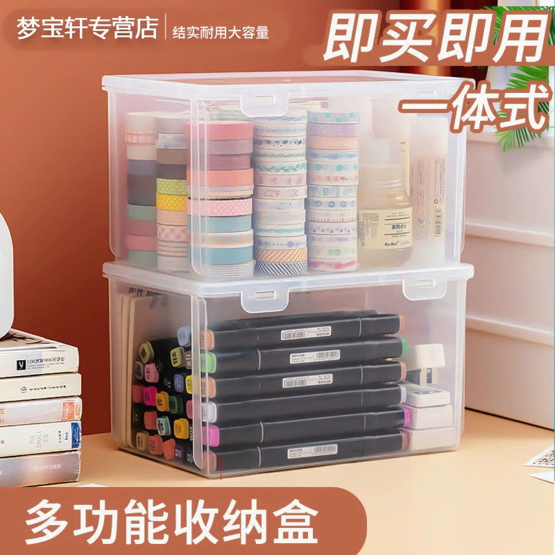 Коробка для хранения арт-материалов, прозрачные канцелярские принадлежности, резинка для волос, наклейка, планировщик