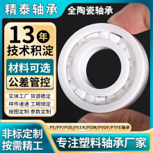 定制高精度氧化锆全陶瓷轴承无磁绝缘耐酸碱机床主轴专用塑胶轴承
