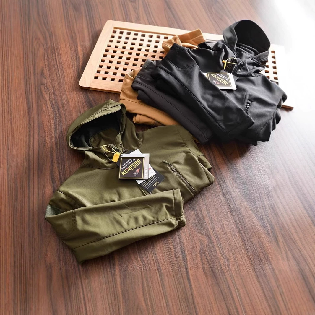 Мужская куртка, мужская ветрозащитная и водонепроницаемая флисовая теплая осенне-зимняя мужская стильная куртка, мужской топ.