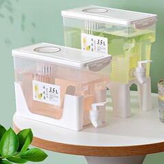 ダブルフィルター冷水ポット蛇口付き家庭用凉白開ジュース果物飲料茶桶大容量耐高温水筒