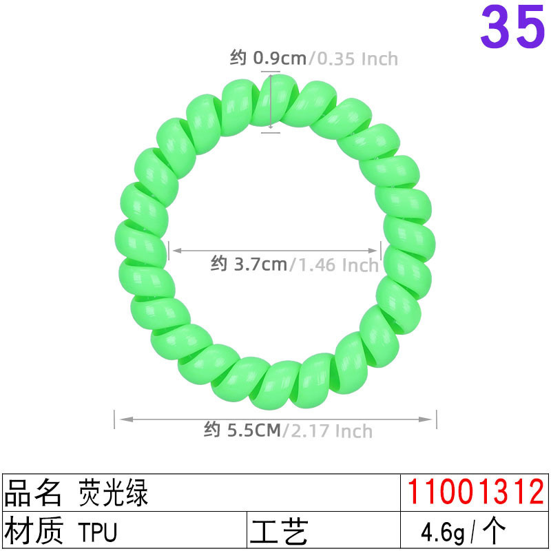 跨境亚马逊新款韩版电话线发圈5.5CM四色手环发绳透明果冻色头绳|undefined