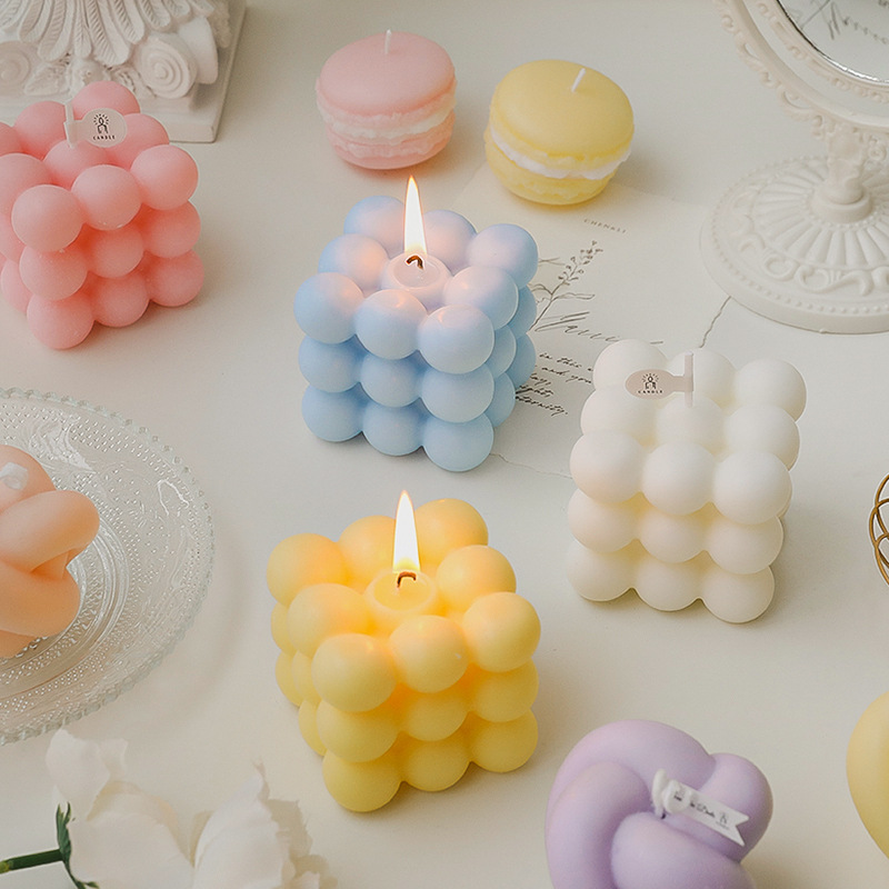 Cubo Rubik de cera de incienso empresa personalizada regalo acompañante etiqueta de regalo ODM procesamiento OEM creativo cera de modelado geométrico