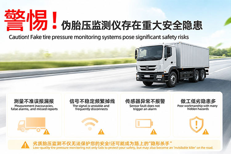 Multi-wheel heavy-duty truck tire pressure monitor with large high-definition display, compatible with various trucks, with universal internal and external sensors