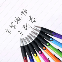 經典按動圓珠筆創意皮套塑料筆簡易跳筆低價源頭批發可加印LOGO