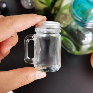 Mini Glass Handle Cup Sealed Small Handle Cup Essential Oil Aromatherapy Liquid Bottled Coffee Concentrate Bottle Small Sample Bottle