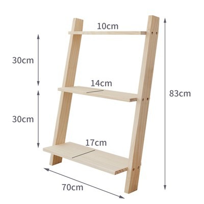 Estante de almacenamiento trapezoidal ins Estante de esquina de la sala de estar de madera maciza Estante de flores de balcón multicapa Estantería de piso simple nórdico image 10