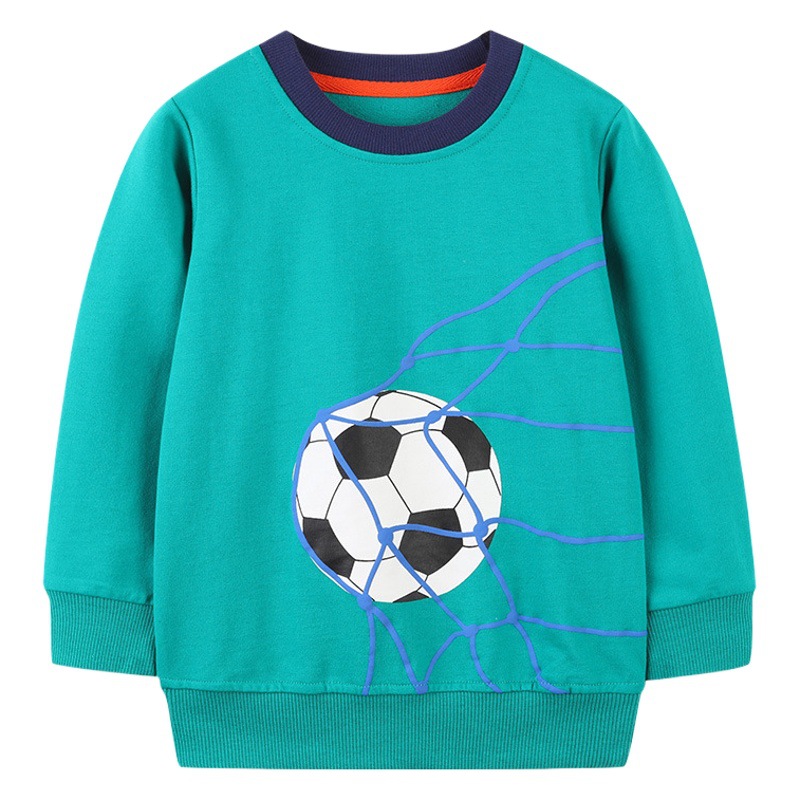 Suéter de manga larga para niños de estilo europeo y americano Otoño Nuevo Fútbol impreso suéter de los niños camiseta de los niños
