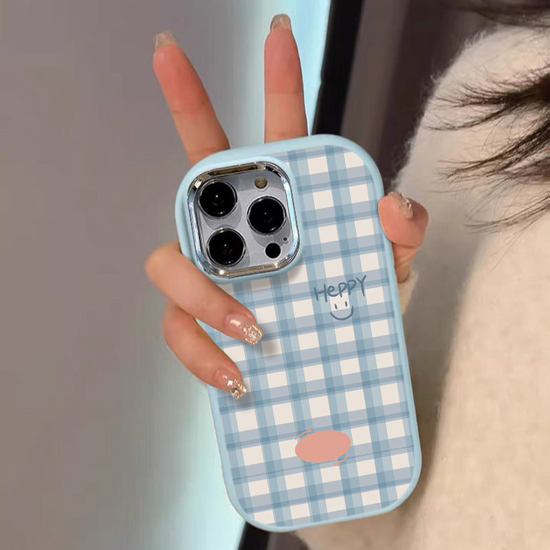 Blue Plaid Smiley Face for Huawei Nova11 Phone Case 10 Women's 9/8 Drop-resistant 7 Soft Advanced Nova5 Girls M Blue Plaid Smiley Face for Huawei Nova11 Phone Case 10 Women's 9/8 Drop-resistant 7 Soft Advanced Nova5 Girls M