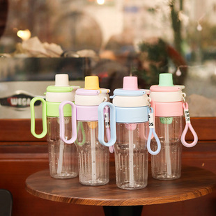 Summer large-capacity handle cup high-value plastic cup outdoor portable sports water cup car cup pipette cup