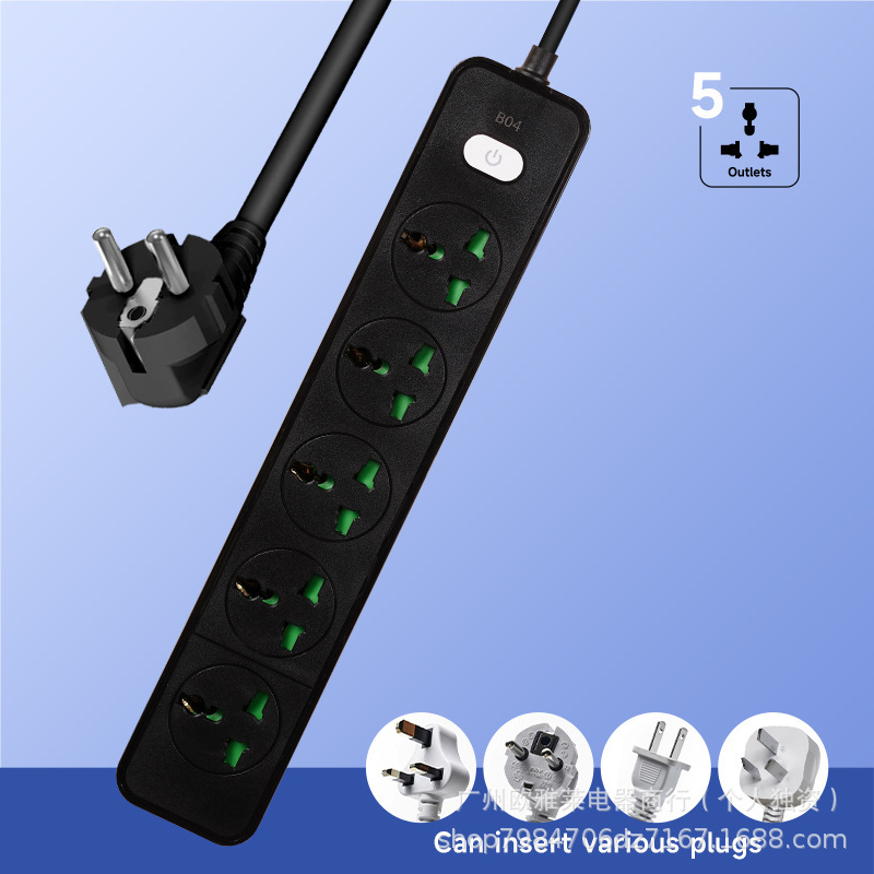 Comercio exterior transfronterizo multifuncional enchufe USB Asia Central Ucrania Alemania Rusia cable enchufe estándar europeo al por mayor