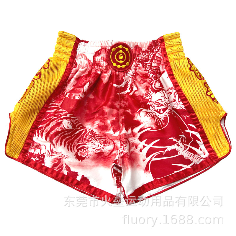 FLUORY fire base Muay Thai combat Sanda comprehensive fighting training competition shorts children adult men and women Muay Thai pants