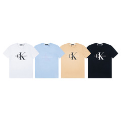 25ss夏の新型C家大ロゴプリントカジュアルシンプルな文字ゆるい半袖tシャツカップルカジュアル