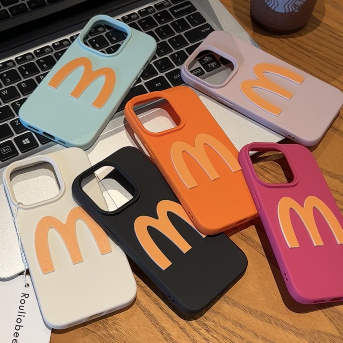 简约M贴件白皮套荔枝纹适用iphone16promax苹果13手机壳12/11防摔