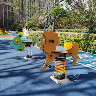 Community Park Kindergarten Outdoor Spring Plastic Pe Board Rocking Horse Kidsren's Pv Board Rocking Horse Balance Horse Toy