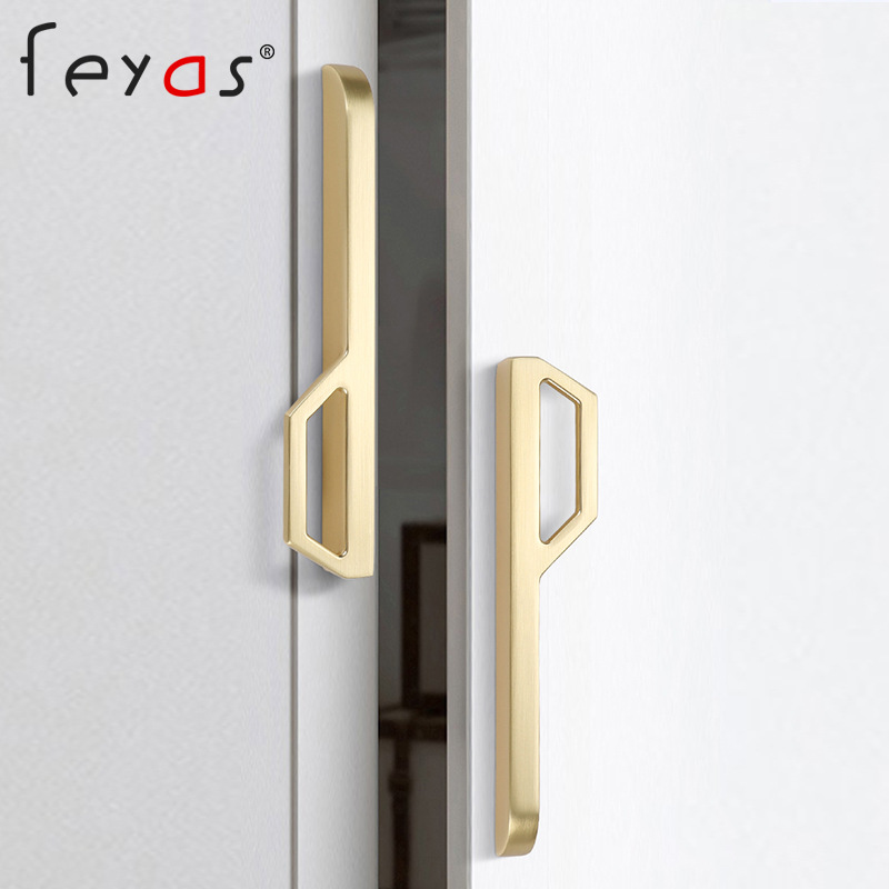 創意衣櫃拉手現代簡約金色櫥櫃門加長把手高檔2022款對裝拉手輕奢