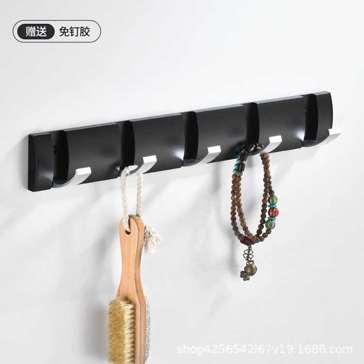 Gancho de ropa invisible creativo de aluminio espacial gancho de ropa de pared gancho de ropa sin perforar