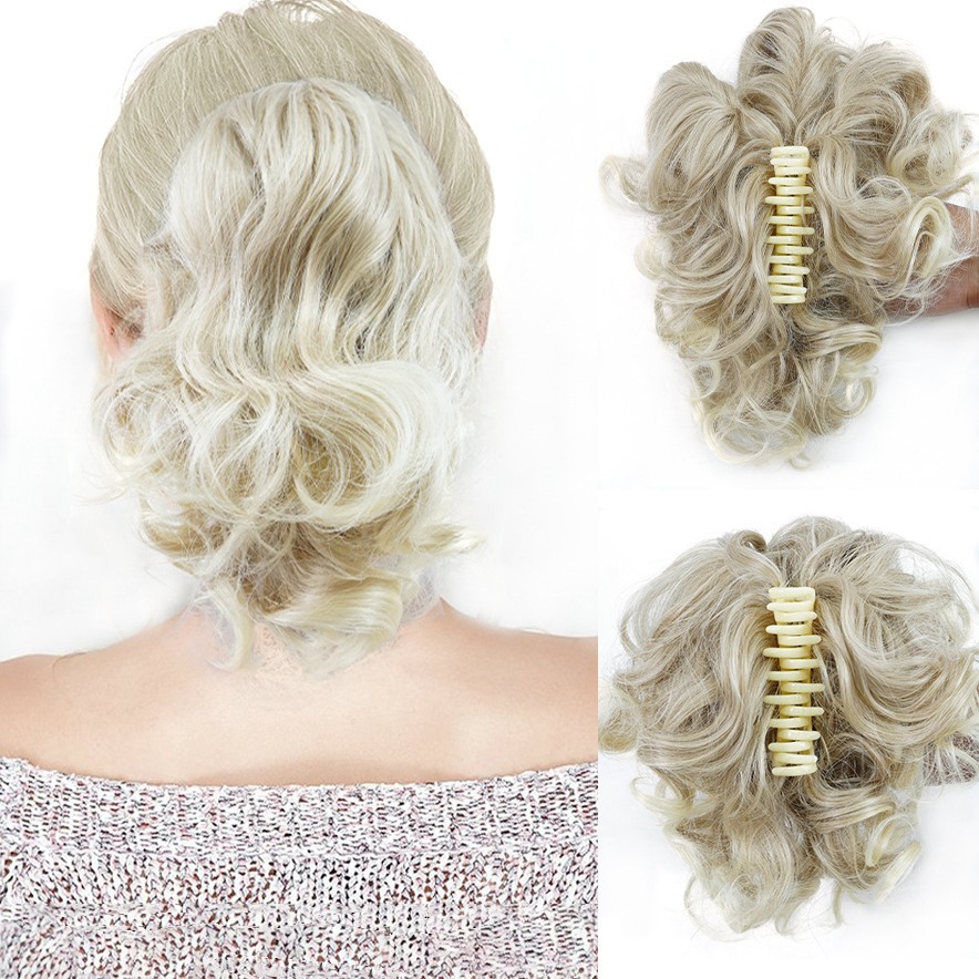 Comercio exterior transfronterizo Amazon peluca Cola de Caballo nuevo rizado alta temperatura de seda pinza modelado Cola de Caballo tocado