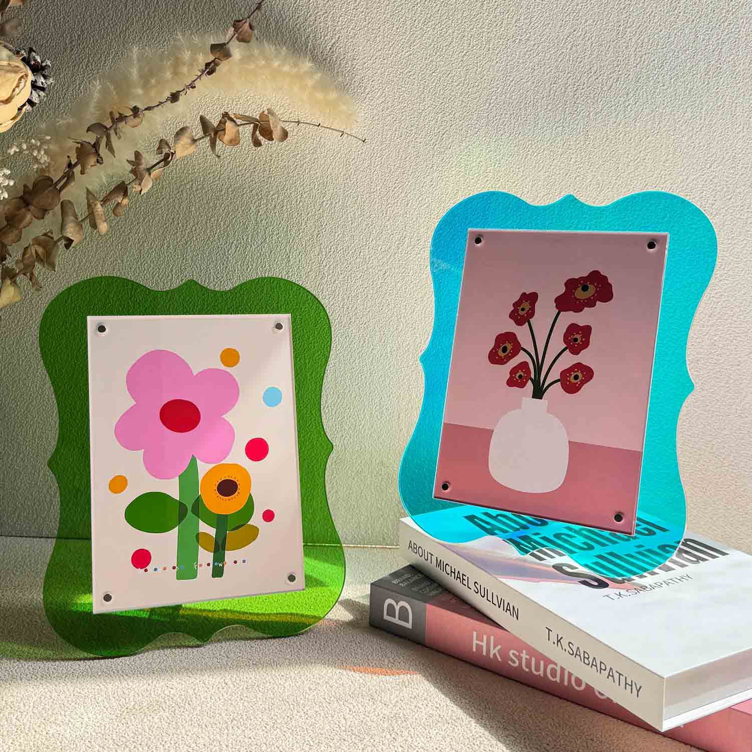 7寸彩色创意亚克力相框摆台拍立得照片展示框架透明磁性装饰画框