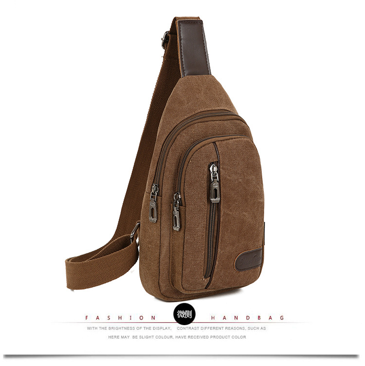 New men's chest bag, casual sports single-shoulder canvas bag, construction site work wear-resistant crossbody bag, cross-border wholesale bag undefined