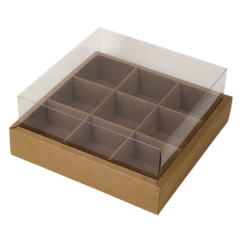 Palacio rejilla yema de huevo crujiente nieve Mei Niang caja de embalaje al por mayor Jiugongge caja de postre mayor taza de papel transparente caja de pastel 9