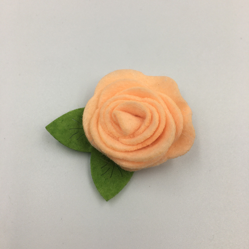4cm 펠트 천 꽃---오렌지