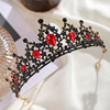 Retro black hair accessory for bride, decorations, crown, European style