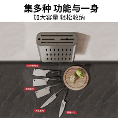太空鋁廚房刀架壁掛式置物架放菜刀瀝水筷子筒刀具一體式收納架子