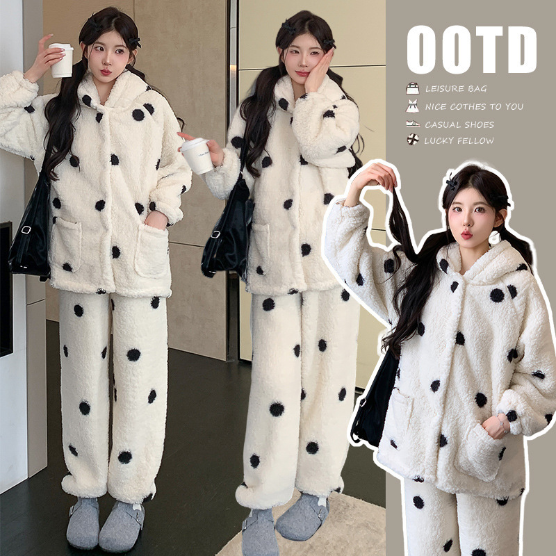 Maternity Wear 2025 Autumn and Winter New Korean Style Loose Thickeneded Coral Velvet Postpartum Wearable Home Clothes Set Two Pieces Maternity Wear 2025 Autumn and Winter New Korean Style Loose Thickeneded Coral Velvet Postpartum Wearable Home Clothes Set Two Pieces