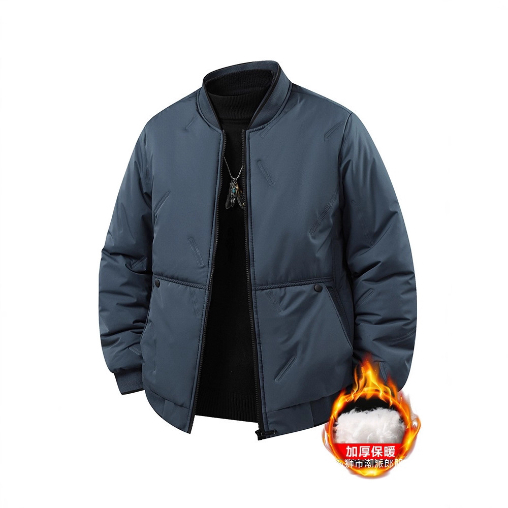 M-8Xl Plus Size New down Cotton Outwear Men's Baseball Collar Cotton Outwear 5918 Stand Collar Business Casual Cotton Outwear 2210