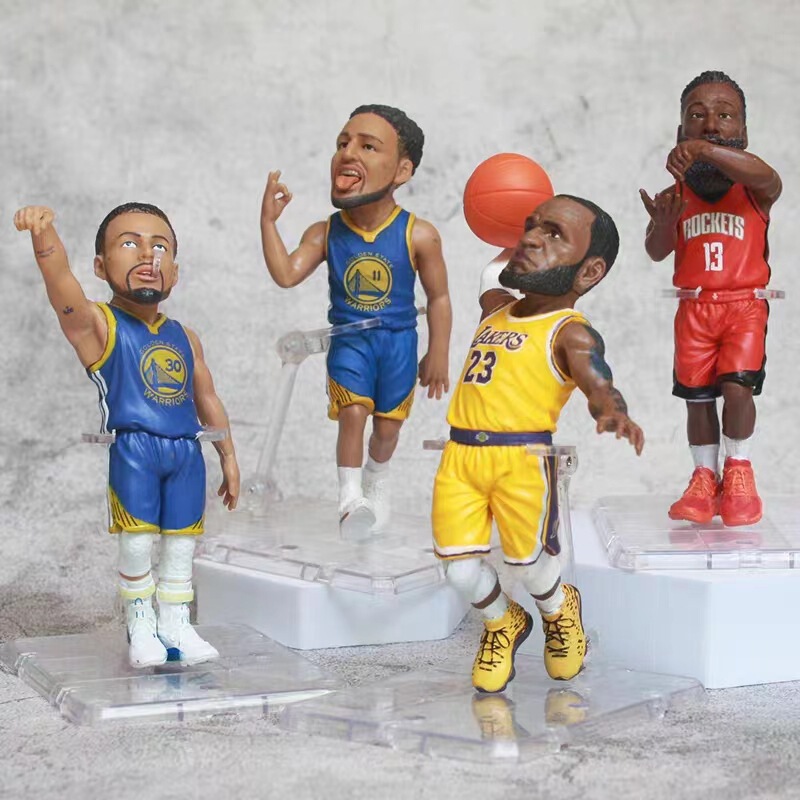 NBA Stars Hand-held James Harden Curry Thompson Basketball Cute God Model Doll Ornaments Toy Gifts