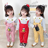 Autumn children's set, fashionable sweatshirt for leisure, cartoon overall, 2021 collection, long sleeve