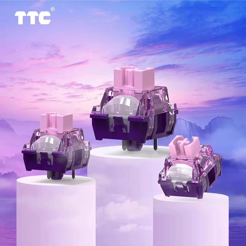 TTC Mushan пурпурная ось мягкая и шустрая, моментальное срабатывание, отдача и лёгкое нажатие, линейная ось с пятиногой оптикой