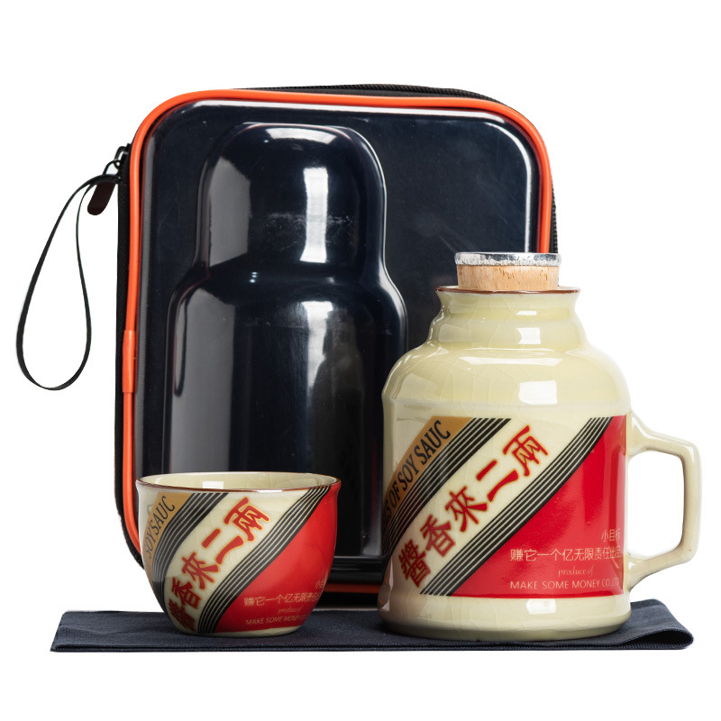 Ru窑 pequeña olla caliente puede ser cultivada con rebanada de sopa de salsa retrógrada con tapa cerámica de gran capacidad anti-corrosión tetera taza de agua taza de marca