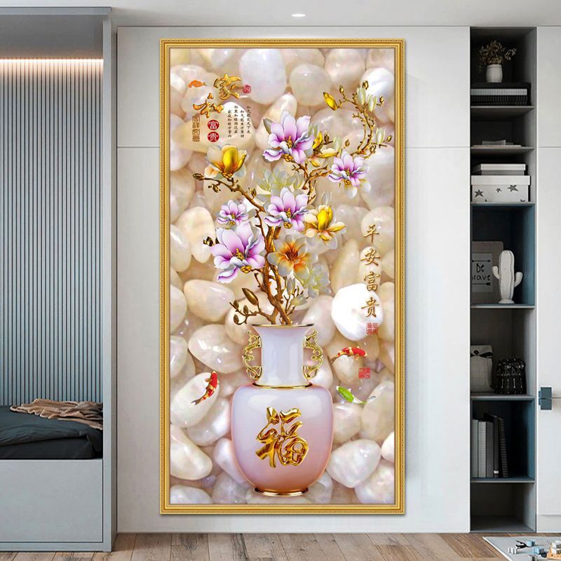 玄关装饰画客厅卧室竖版入户挂画现代简约轻奢走廊过道家居壁画|undefined