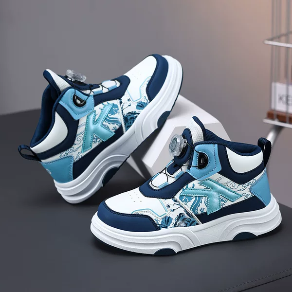 BKG high-top functional sneakers for children, boys' thick-soled running shoes, girls' trendy shoes, 2025 autumn new running shoes