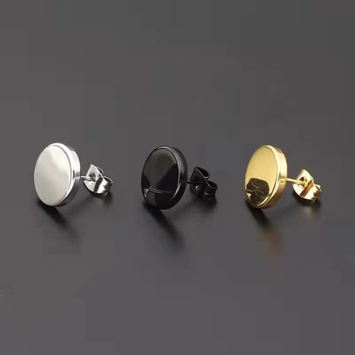 Korean Trendy Punk Rock Polished Stainless Steel Earrings for Both Men and Women