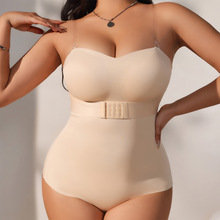 大码连体塑身衣跨境专供无痕款隐形肩带收腹束腰塑形紧身内衣女