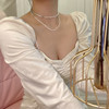 Organic chain from pearl for beloved, necklace, accessory