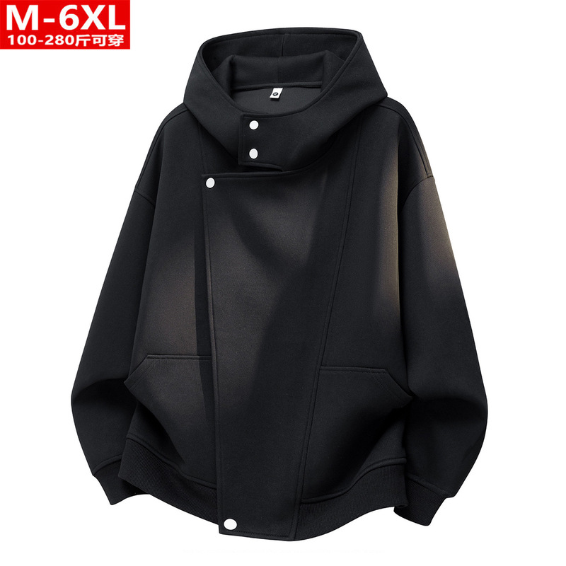 Spring and Autumn Hong Kong Style Trendy Men's Fashion Stylish Versatile Hooded Sweatshirt Plus Size Loose Fit Sports Casual Zip-Up Jacket Spring and Autumn Hong Kong Style Trendy Men's Fashion Stylish Versatile Hooded Sweatshirt Plus Size Loose Fit Sports Casual Zip-Up Jacket
