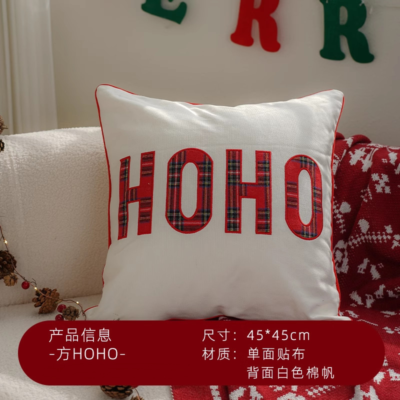 クリスマスインスタイル装飾刺繍枕クリスマスパーティー漫画ホリデーギフトクッションリビングルームソファベッド|undefined