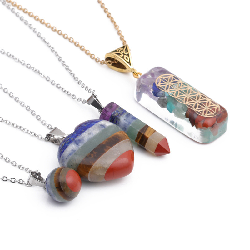 Fashion natural stone heart-shape necklace wholesale