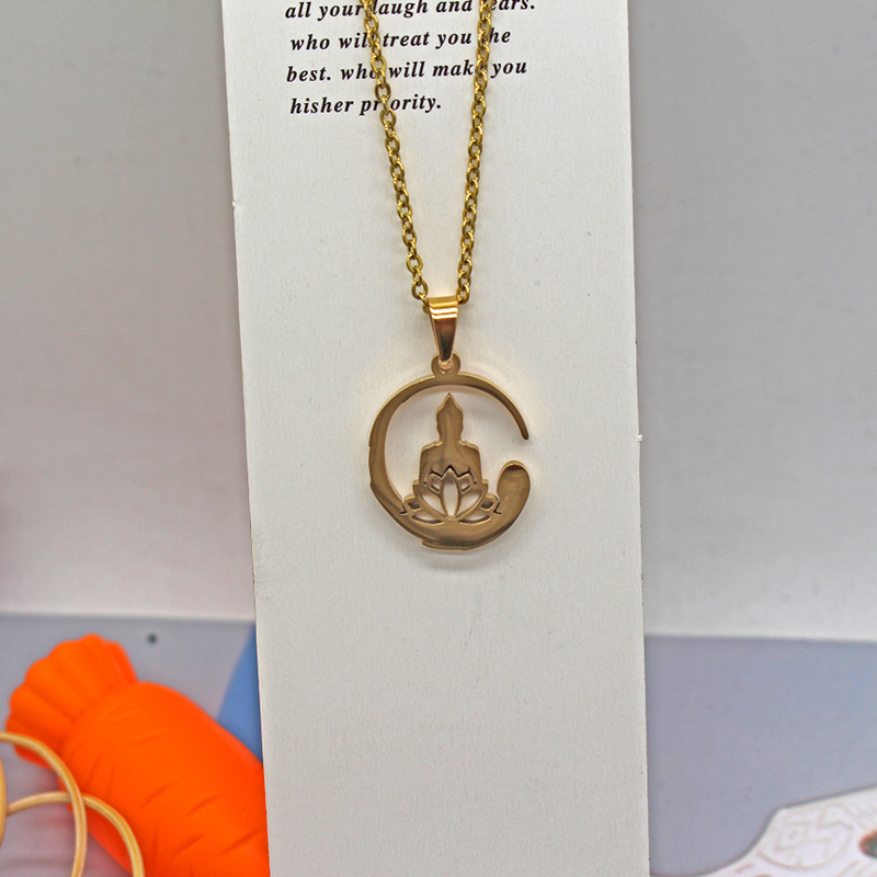 Simple Style Portrait Titanium Steel Plating Pendant Necklace 1 Piece