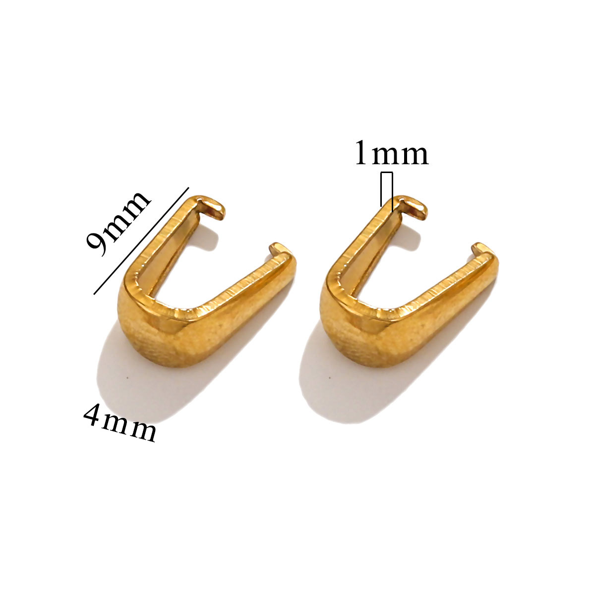 Oro real galvanizado engrosado acero inoxidable DIY hebilla colgante hebilla de semillas de melón acero de titanio color hebilla brillante hebilla de semillas de melón impermeable